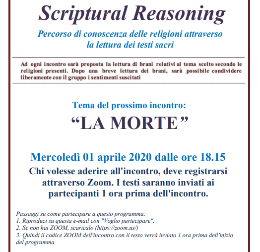 Video-incontro Scriptural Reasoning