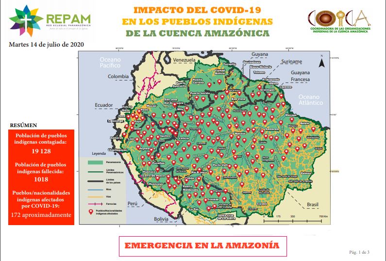 Amazzonia, aggiornamento Covid-19