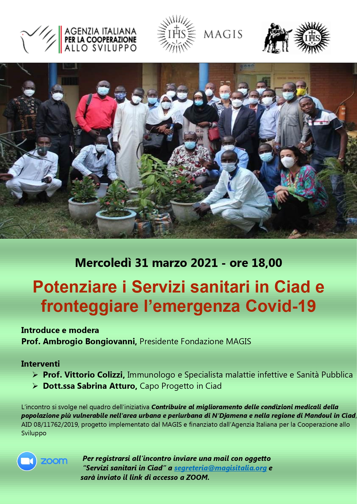 Evento Zoom “Potenziare i servizi sanitari in Ciad e fronteggiare l’emergenza Covid-19”