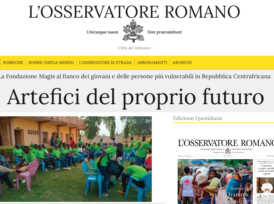 SITO L’OSSERVATORE ROMANO – Artefici del proprio futuro