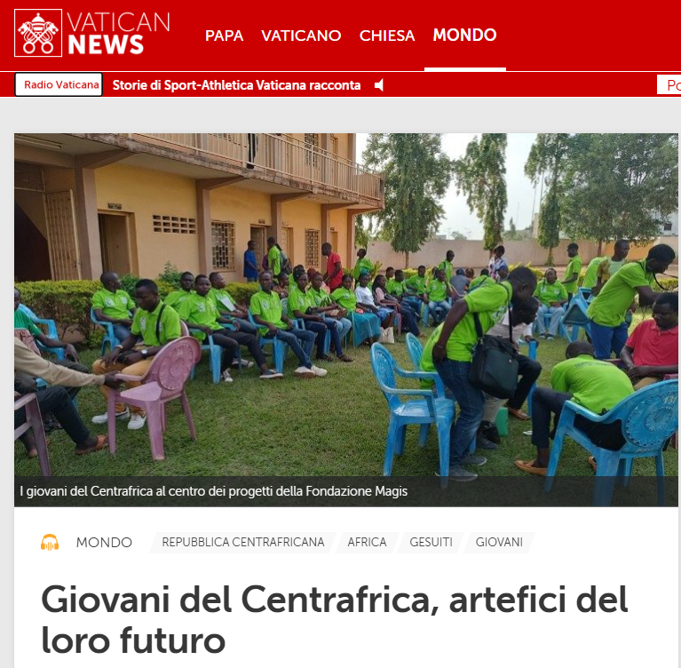 SITO VATICAN NEWS – Giovani del Centrafrica, artefici del loro futuro