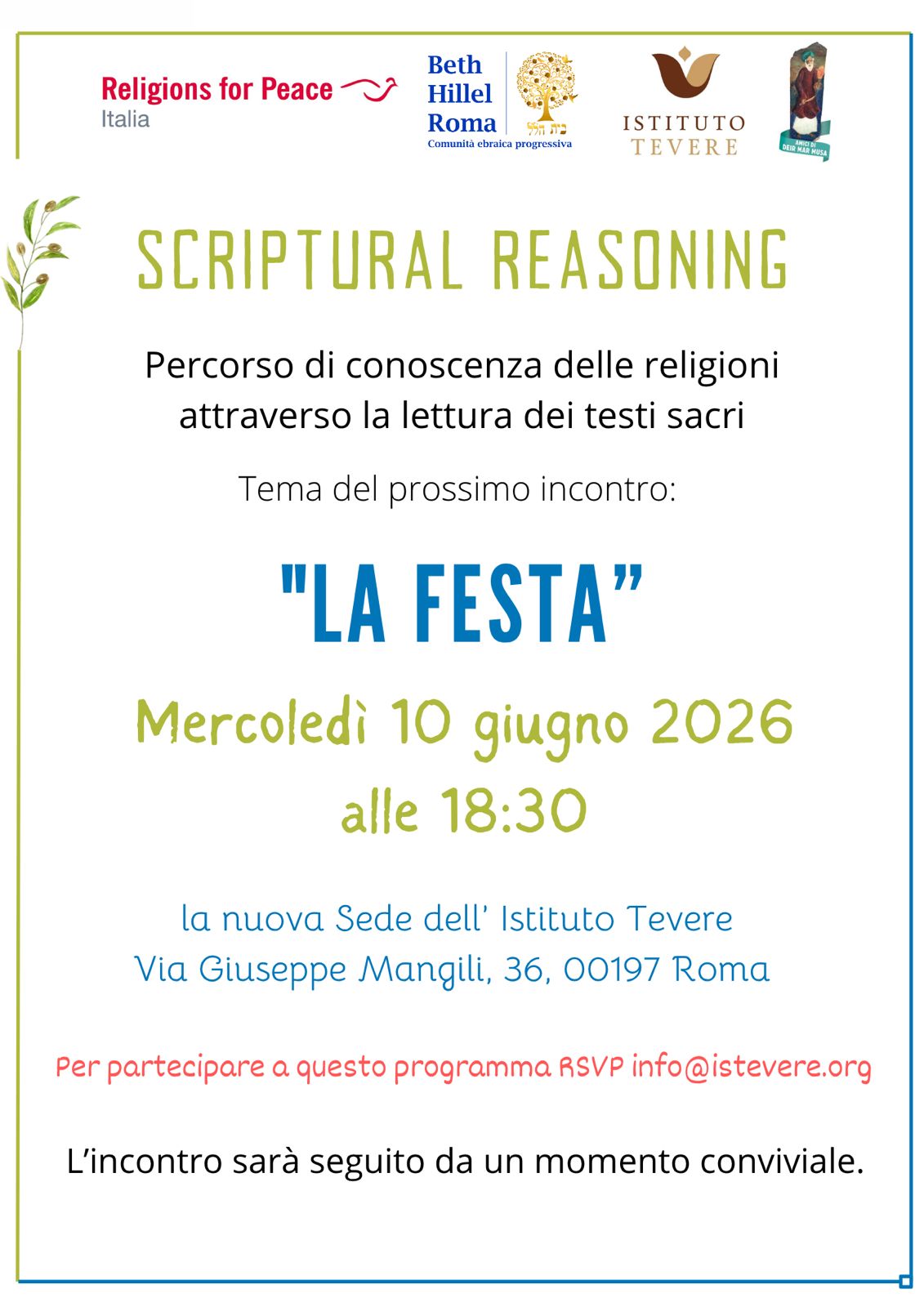 Scriptural Reasoning: La Festa